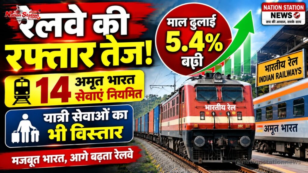 रेलवे की रफ्तार तेज: माल ढुलाई 5.4% बढ़ी, यात्री सेवाओं का भी विस्तार