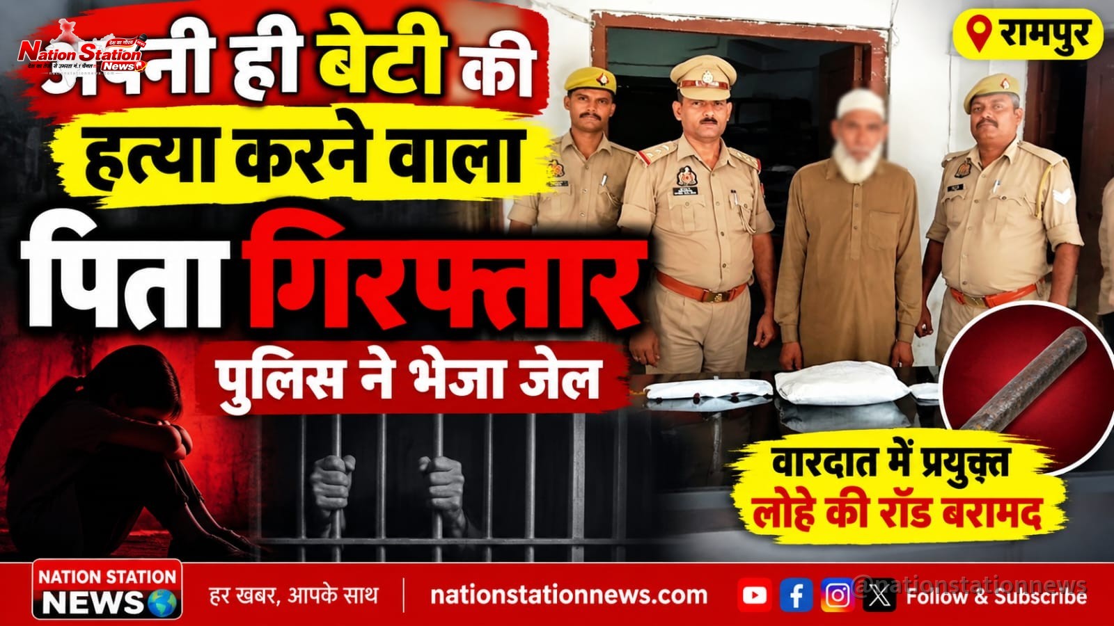रामपुर में बेटी की हत्या के आरोप में पिता गिरफ्तार, पुलिस ने भेजा जेल